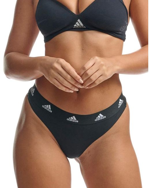 Pack De 3 Tangas De Color Negro, Blanco Y Rosa De Algodón Active Comfort De Adidas de color White