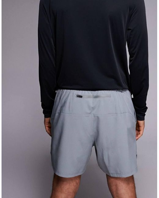 4505 Blue 5"""" Running Short With Elastic Waist Band And Phone Pocket for men