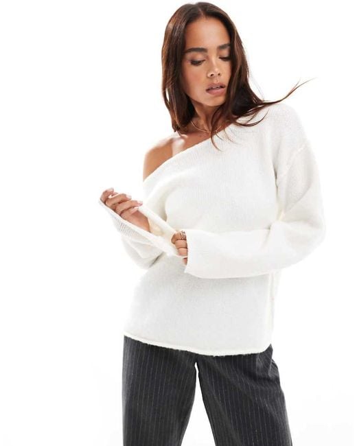 ANDWANG Off shoulder over knit White ANDWANG POPUP 限定ITEM vol.1