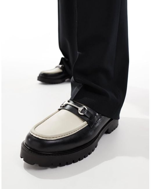Walk London Black Sean Trim Loafer for men