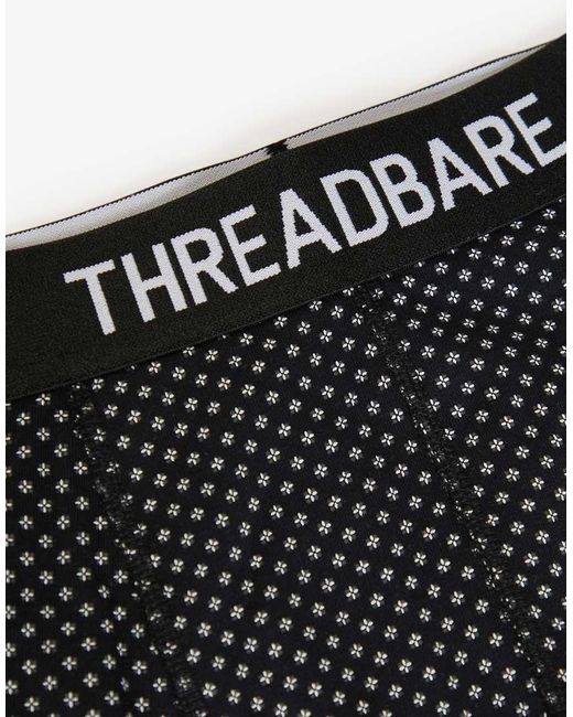 Threadbare Black 3-Pack Printed Hipster Fit Boxer Shorts for men