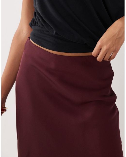 Vila Red Satin Maxi Skirt