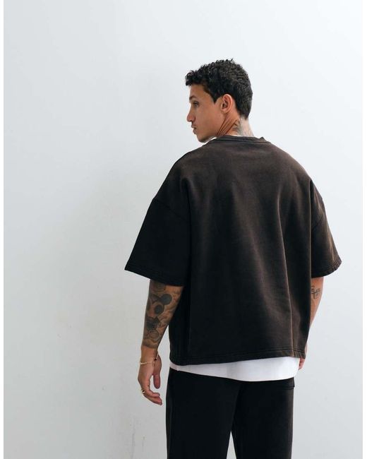 ASOS Blue Premium Heavyweight Extreme Oversized Washed Tee for men