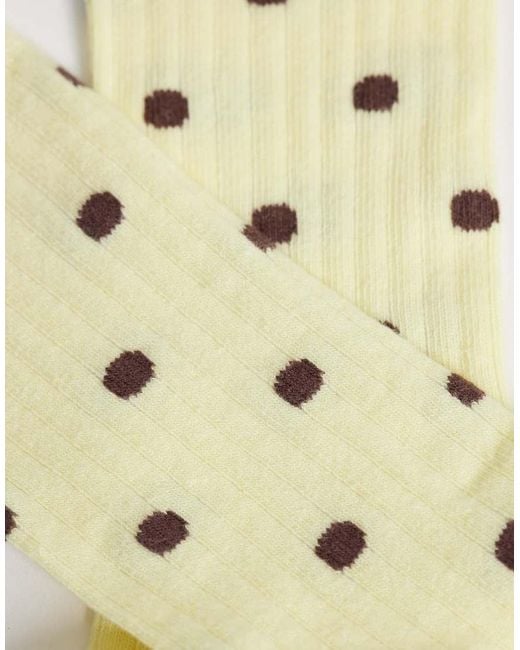ASOS Natural Polka Dot Socks