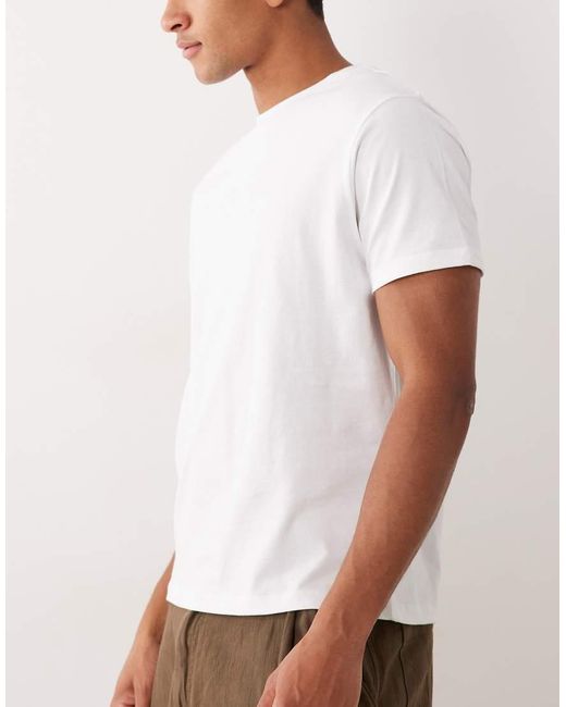 ASOS Natural Essentials 3 Pack Regular Fit T-shirt for men