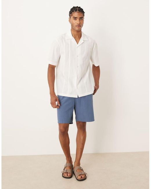 ASOS White Relaxed Revere Shirt With Seam Detail for men