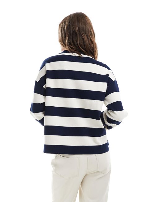 Vero Moda Blue Structured Knit Oversized Jumper
