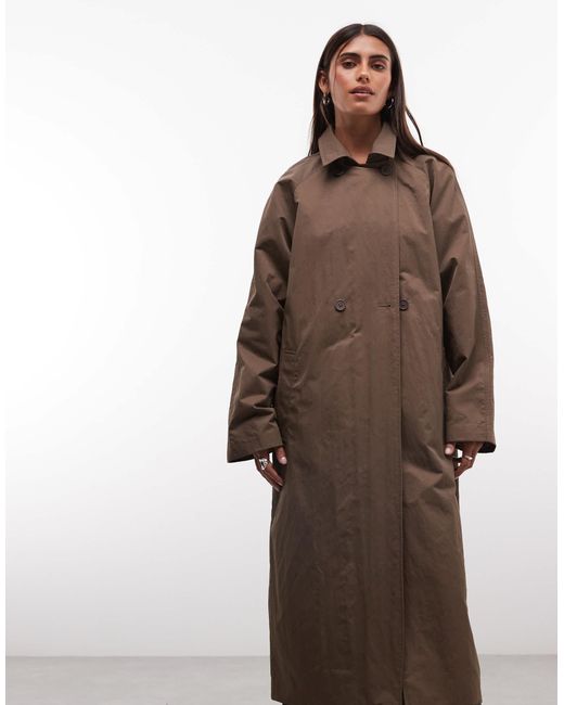 Collusion Brown Longline Trench Jacket