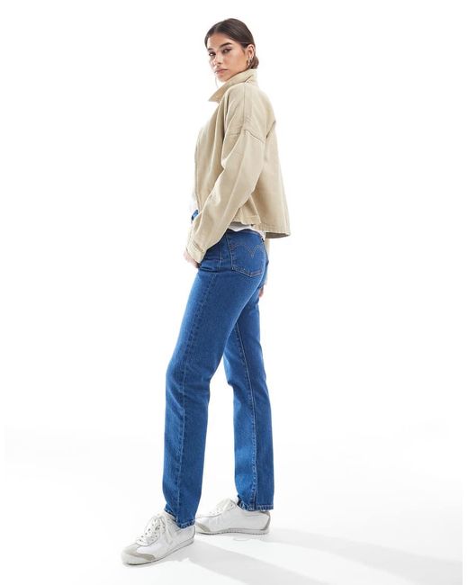 Levi's Blue 501 Straight Crop Jeans