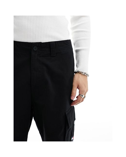 Tommy Hilfiger Black Aiden Cargo Trousers for men