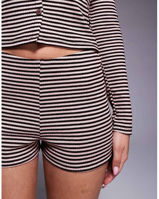 ASOS Gray Co-ord Stripe Mini Short