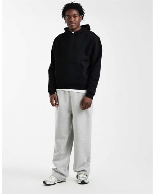 ASOS Black Essentials Boxy Hoodie for men