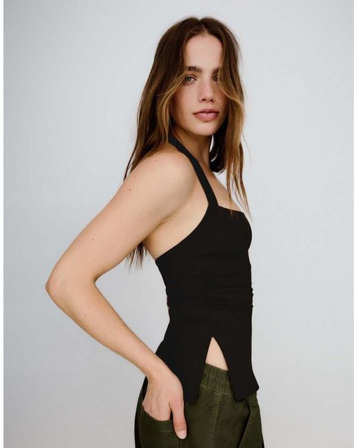 Bershka Black Halter Neck Top