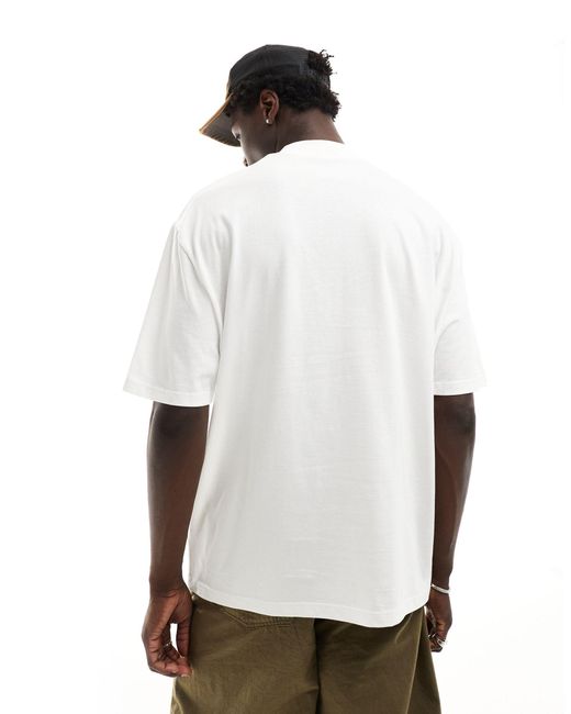ASOS White Oversized Fit T-shirt With Turtle Neck for men