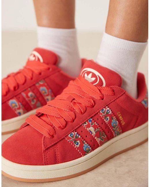 Zapatillas De Deporte Rojo Lúcido Pálido Y Blanco Crema Campus 00S De X Liberty London Adidas Originals de color Pink