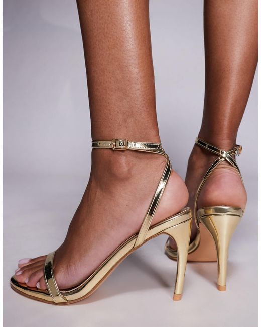 Public Desire Brown Selene Barely There Heeled Sandals
