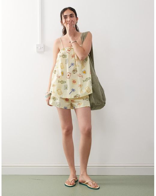 Reclaimed Vintage Natural Beach Smock Trapeze Top
