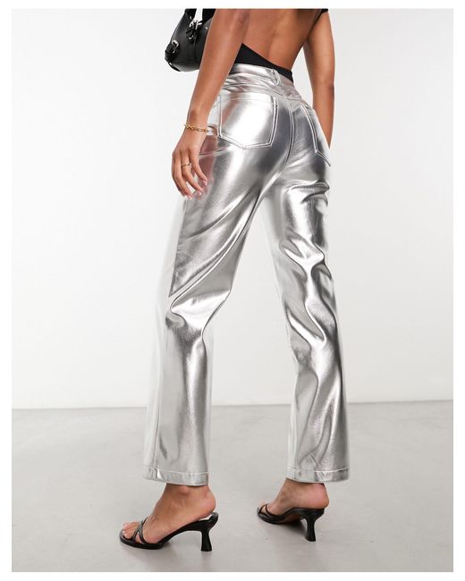 Pantalones s metalizados Never Fully Dressed de color White