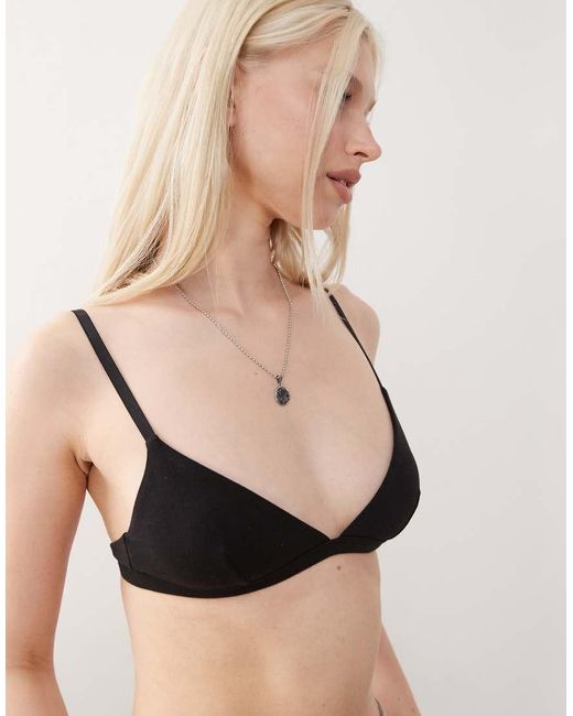 Weekday Black Inez Soft Triangle Bra