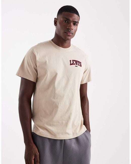 Levi's Natural Varsity Back Print Relaxed Fit T-shirt for men