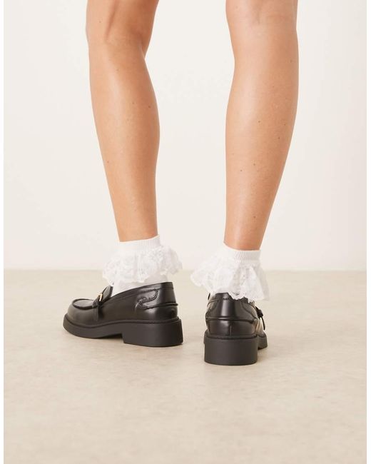 Glamorous Black Loafers With Buckle Detail