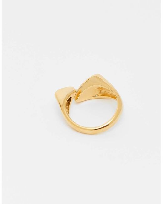 ASOS Waterbestendige Roestvrijstalen Ring Met Hartdetail in het Metallic