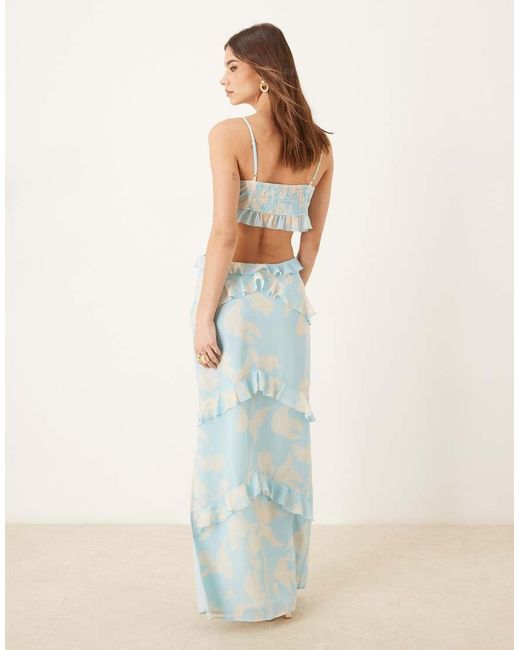Pretty Lavish White Cut-out Ruffle Maxi Dress