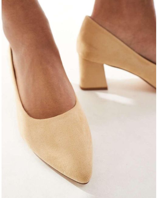 Truffle Collection White Block Heel Court Shoes