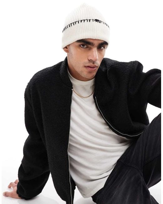 Jack & Jones Black Knitted Beanie for men