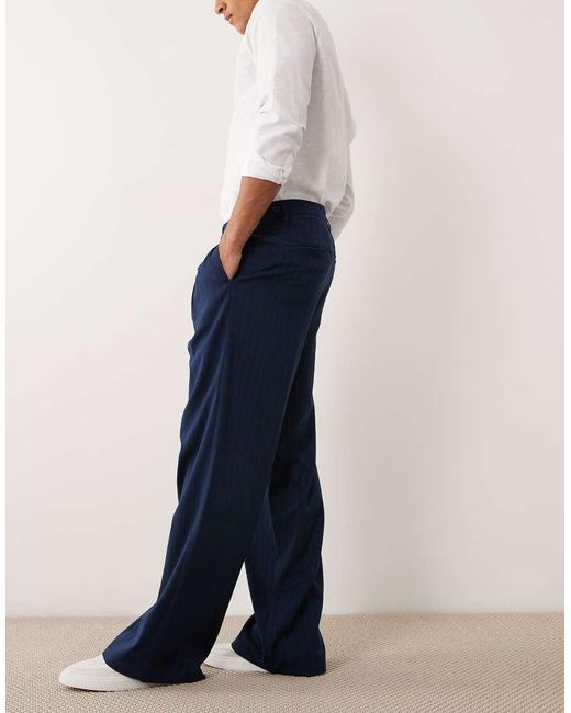 Cotton On Blue Super baggy Pleated Trouser for men