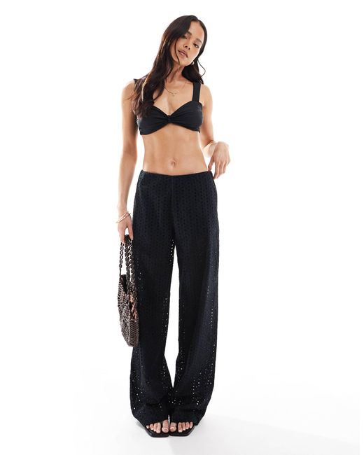 ONLY Blue Pointelle Trousers With Shorts Insert