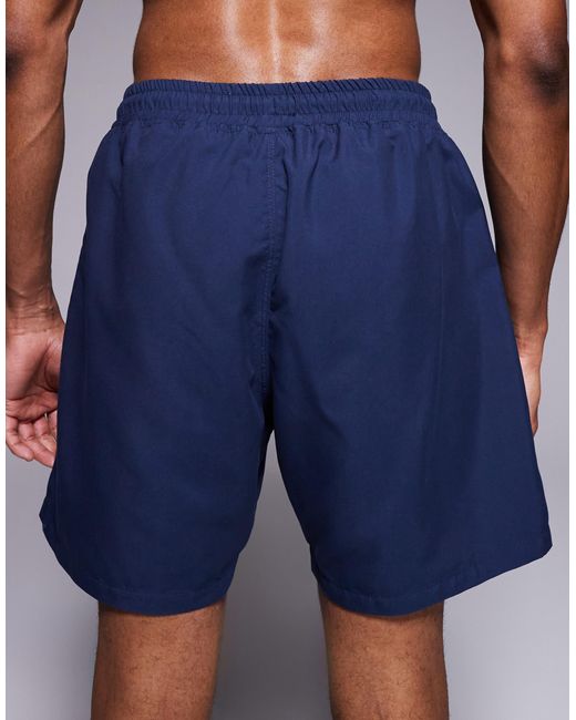 ASOS – halblange badeshorts in Blue für Herren
