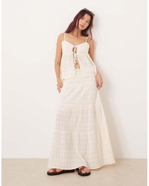 esmé studios Natural Tiered Maxi Beach Skirt