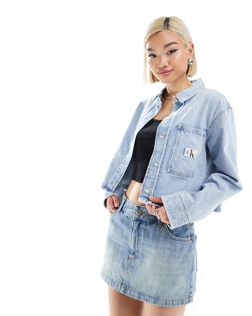 Calvin Klein Blue – boxy fit jeans-hemdjacke