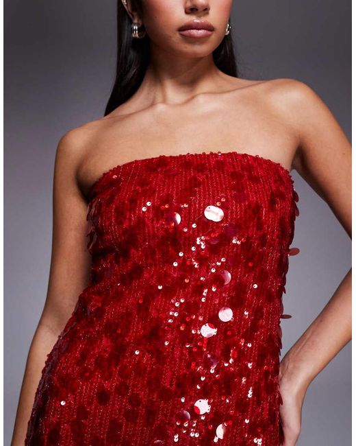 Abercrombie & Fitch Red Strapless Scarlett Skort Dress