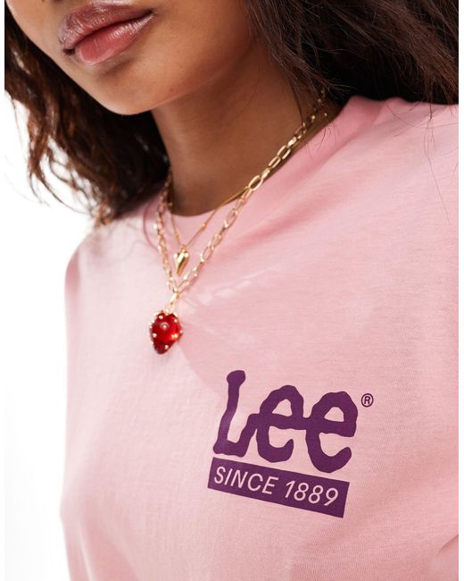 Lee Jeans Pink Logo Tee