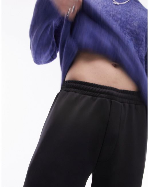 Topman – drapierte jogginghose aus trikotstoff in Black für Herren