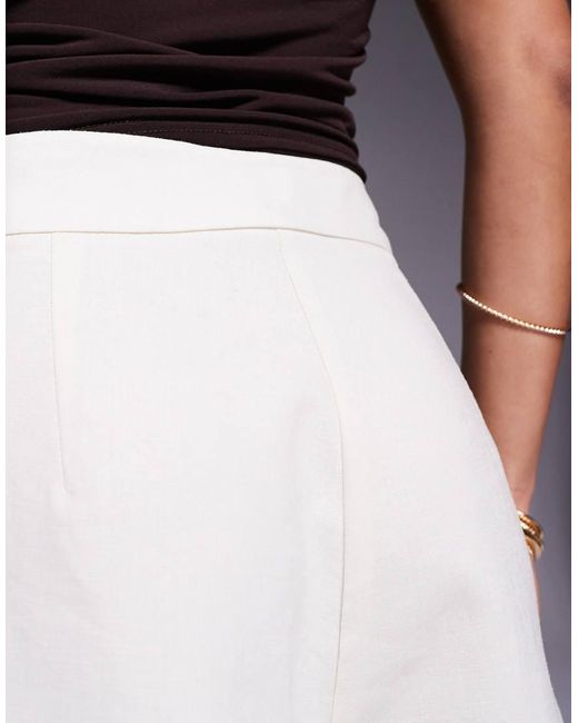 River Island Linnen Short Met Structuur in het Gray