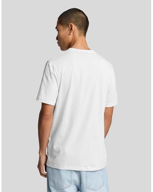 Lyle & Scott White Ss T-Shirts Superfine V Neck T-Shirt for men