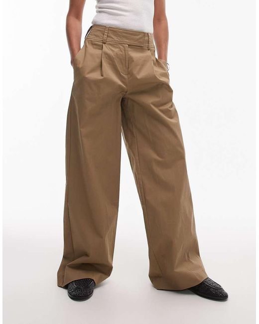 TOPSHOP Natural Stretch Cotton Chinos