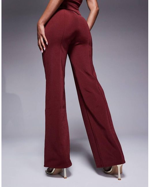 Pantalones De Pernera Recta De Estilo Bandage De (Parte De Un Conjunto)-Rojo ASOS de color Purple