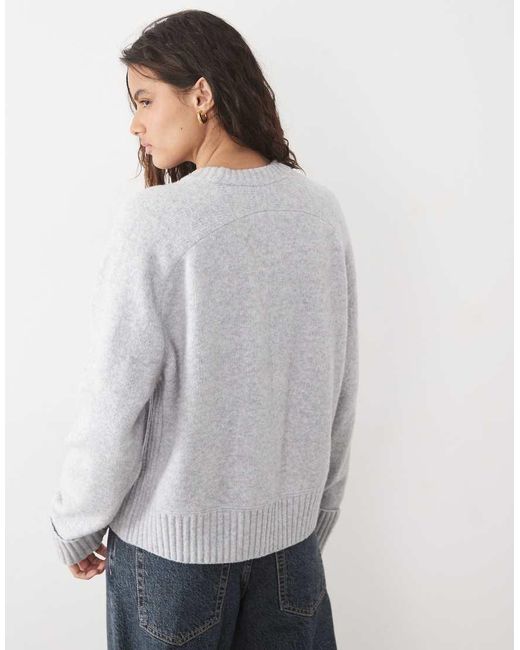Abercrombie & Fitch Gray Knitted Crew Neck Jumper