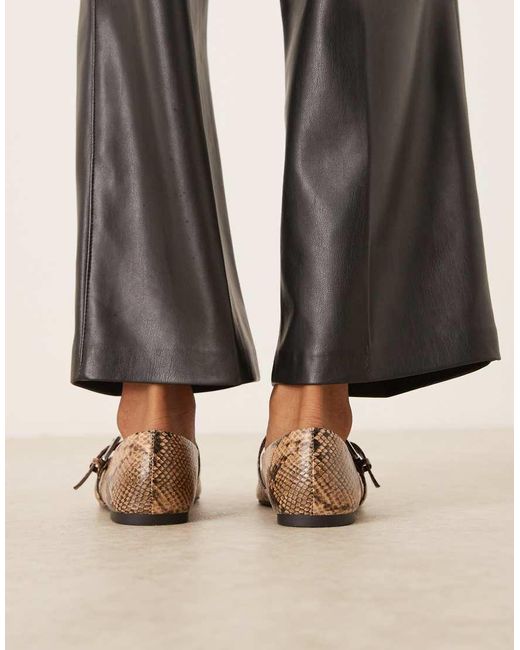 ASOS Brown Leah Mary Jane Ballets
