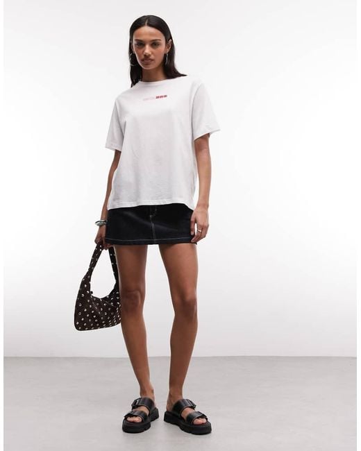 Noisy May White Oversized T-Shirt With Chai Back Print