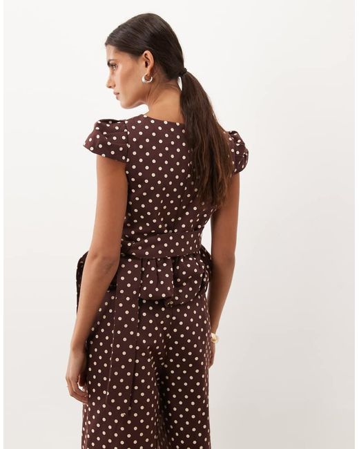 Sister Jane Multicolor Arles V-neck Cap Sleeve Peplum Top