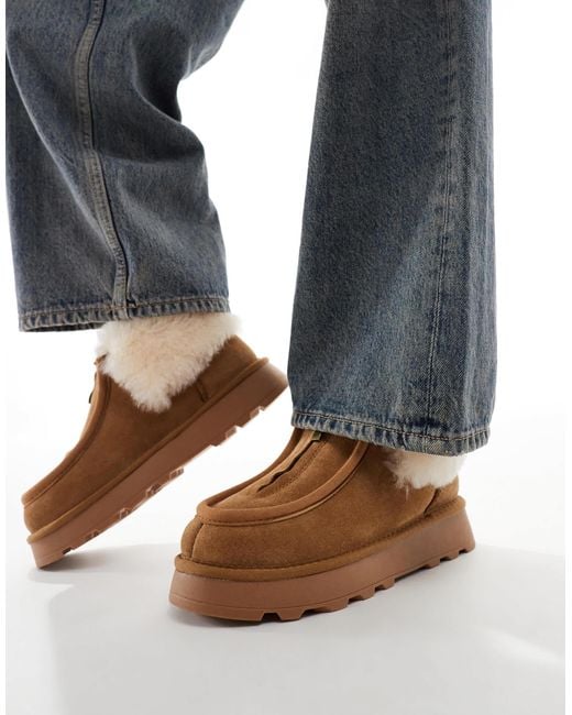South Beach Gray Real Sheepskin Zip Up Ankle Boot