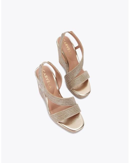 Carvela Kurt Geiger White Gala Wedge Jewel 110 Heeled Sandals