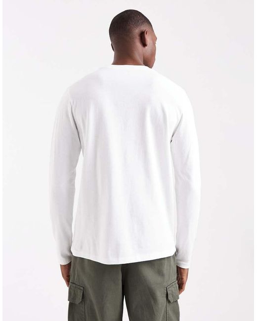 ASOS White Essentials Regular Fit Long Sleeve T-Shirt for men