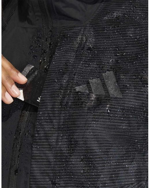 Adidas Originals Black Terrex Xperior 2.5 Layer Hybrid Primeknit Climaproof Jacket