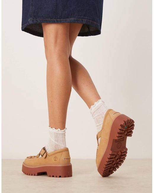 Timberland Brown – stone street – mary-jane-schuhe aus nubuk